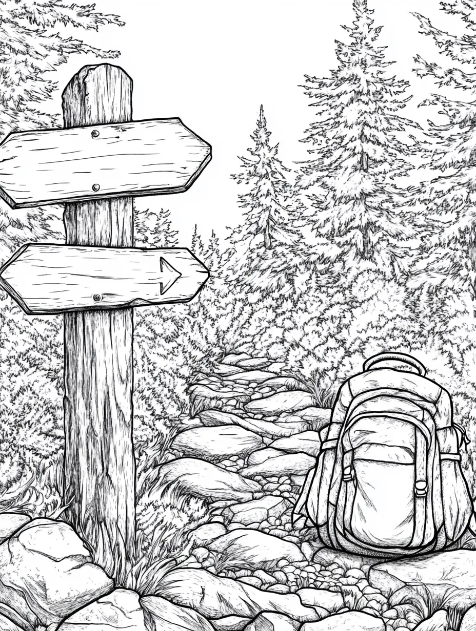 Coloriage adulte expert paysage montagne aventure alpinisme PDF